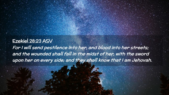 Picture 02 - Ezekiel 28:23 ASV Desktop Wallpaper - For I will send pestilence into her, and blood - Desktop Bible Verse Wallpaper