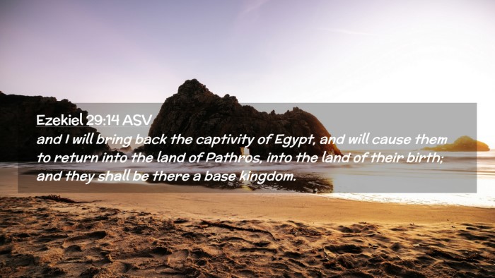 Picture 02 - Ezekiel 29:14 ASV Desktop Wallpaper - and I will bring back the captivity of Egypt, and - Desktop Bible Verse Wallpaper