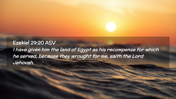 Picture 02 - Ezekiel 29:20 ASV Desktop Wallpaper - I have given him the land of Egypt as his - Desktop Bible Verse Wallpaper