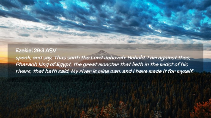 Picture 02 - Ezekiel 29:3 ASV Desktop Wallpaper - speak, and say, Thus saith the Lord Jehovah: - Desktop Bible Verse Wallpaper