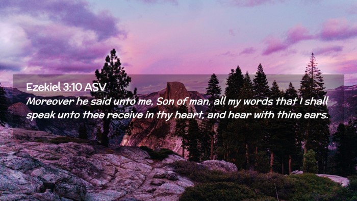 Picture 02 - Ezekiel 3:10 ASV Desktop Wallpaper - Moreover he said unto me, Son of man, all my - Desktop Bible Verse Wallpaper