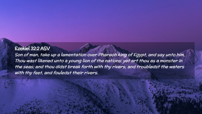 Picture 02 - Ezekiel 32:2 ASV Desktop Wallpaper - Son of man, take up a lamentation over Pharaoh - Desktop Bible Verse Wallpaper