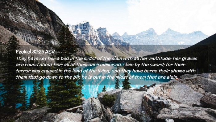 Picture 02 - Ezekiel 32:25 ASV Desktop Wallpaper - They have set her a bed in the midst of the slain - Desktop Bible Verse Wallpaper