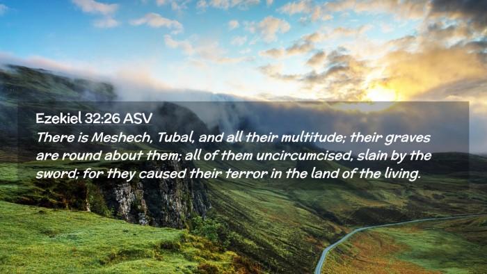 Picture 02 - Ezekiel 32:26 ASV Desktop Wallpaper - There is Meshech, Tubal, and all their multitude; - Desktop Bible Verse Wallpaper