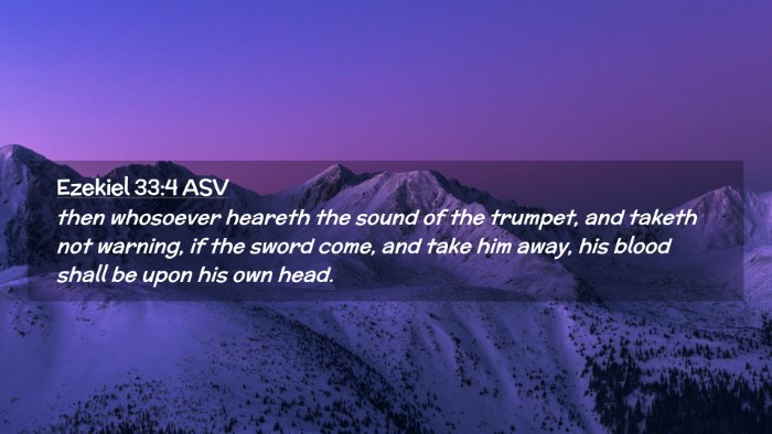 Picture 02 - Ezekiel 33:4 ASV Desktop Wallpaper - then whosoever heareth the sound of the trumpet, - Desktop Bible Verse Wallpaper