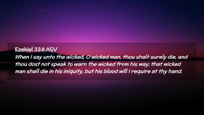 Picture 02 - Ezekiel 33:8 ASV Desktop Wallpaper - When I say unto the wicked, O wicked man, thou - Desktop Bible Verse Wallpaper