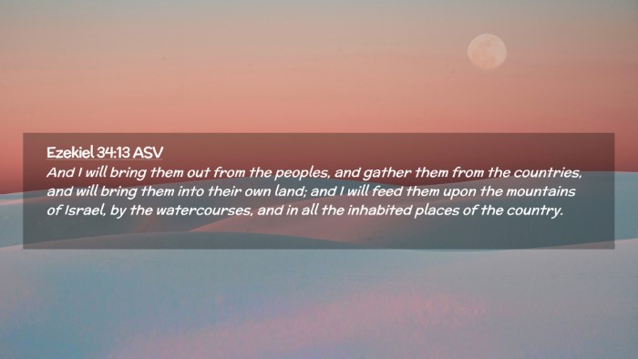 Picture 02 - Ezekiel 34:13 ASV Desktop Wallpaper - And I will bring them out from the peoples, and - Desktop Bible Verse Wallpaper