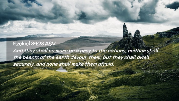 Picture 02 - Ezekiel 34:28 ASV Desktop Wallpaper - And they shall no more be a prey to the nations, - Desktop Bible Verse Wallpaper