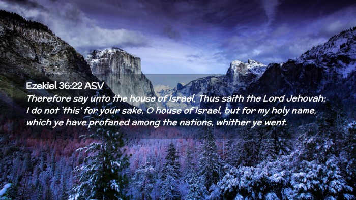 Picture 02 - Ezekiel 36:22 ASV Desktop Wallpaper - Therefore say unto the house of Israel, Thus - Desktop Bible Verse Wallpaper