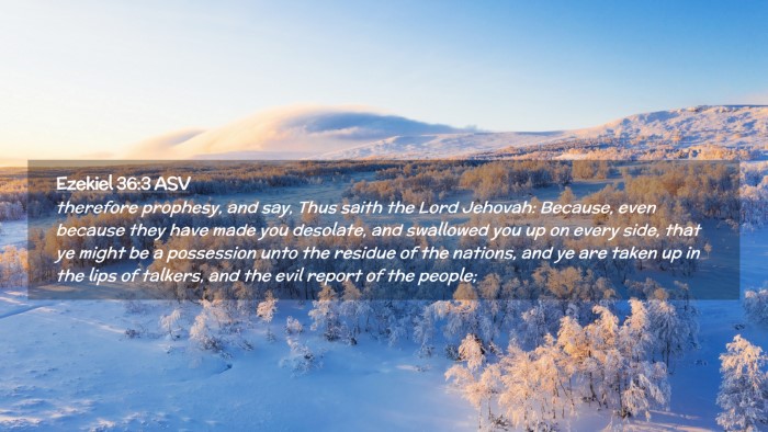 Picture 02 - Ezekiel 36:3 ASV Desktop Wallpaper - therefore prophesy, and say, Thus saith the Lord - Desktop Bible Verse Wallpaper