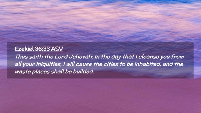 Picture 02 - Ezekiel 36:33 ASV Desktop Wallpaper - Thus saith the Lord Jehovah: In the day that I - Desktop Bible Verse Wallpaper