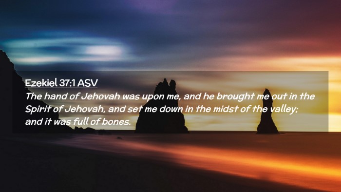 Picture 02 - Ezekiel 37:1 ASV Desktop Wallpaper - The hand of Jehovah was upon me, and he brought - Desktop Bible Verse Wallpaper