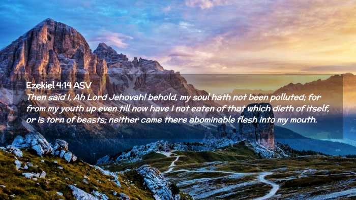 Picture 02 - Ezekiel 4:14 ASV Desktop Wallpaper - Then said I, Ah Lord Jehovah! behold, my soul - Desktop Bible Verse Wallpaper