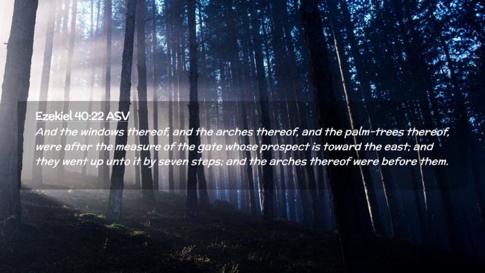 Picture 02 - Ezekiel 40:22 ASV Desktop Wallpaper - And the windows thereof, and the arches thereof, - Desktop Bible Verse Wallpaper