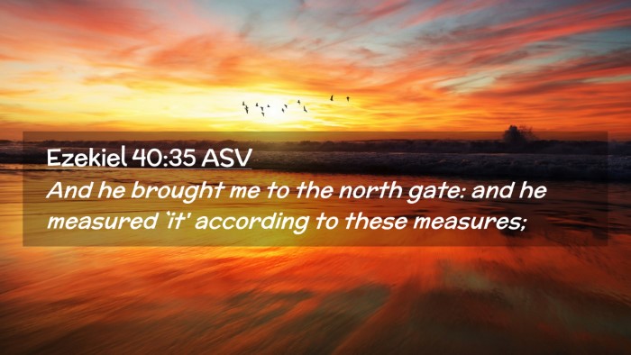 Picture 02 - Ezekiel 40:35 ASV Desktop Wallpaper - And he brought me to the north gate: and he - Desktop Bible Verse Wallpaper