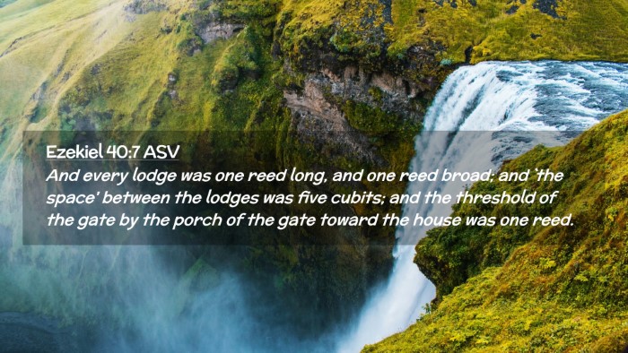 Picture 02 - Ezekiel 40:7 ASV Desktop Wallpaper - And every lodge was one reed long, and one reed - Desktop Bible Verse Wallpaper