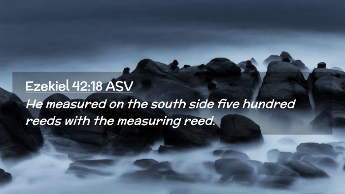 Picture 02 - Ezekiel 42:18 ASV Desktop Wallpaper - He measured on the south side five hundred reeds - Desktop Bible Verse Wallpaper