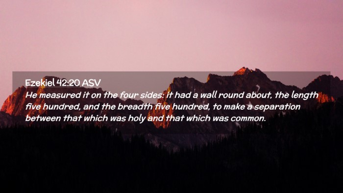 Picture 02 - Ezekiel 42:20 ASV Desktop Wallpaper - He measured it on the four sides: it had a wall - Desktop Bible Verse Wallpaper