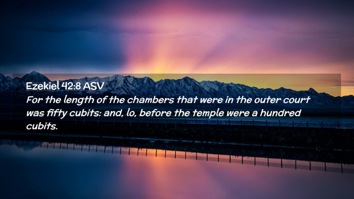 Picture 02 - Ezekiel 42:8 ASV Desktop Wallpaper - For the length of the chambers that were in the - Desktop Bible Verse Wallpaper