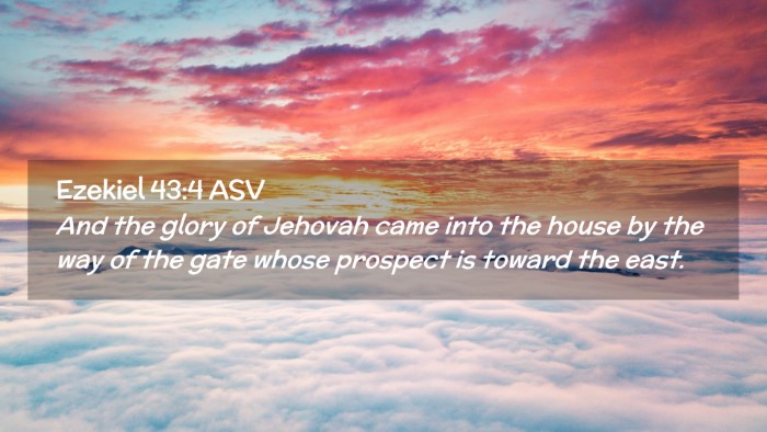 Picture 02 - Ezekiel 43:4 ASV Desktop Wallpaper - And the glory of Jehovah came into the house by - Desktop Bible Verse Wallpaper