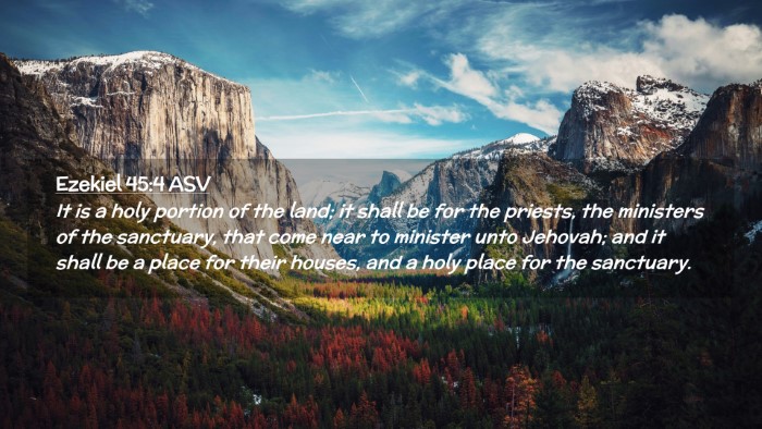 Picture 02 - Ezekiel 45:4 ASV Desktop Wallpaper - It is a holy portion of the land; it shall be for - Desktop Bible Verse Wallpaper