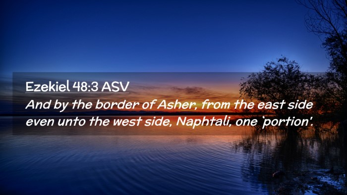 Picture 02 - Ezekiel 48:3 ASV Desktop Wallpaper - And by the border of Asher, from the east side - Desktop Bible Verse Wallpaper