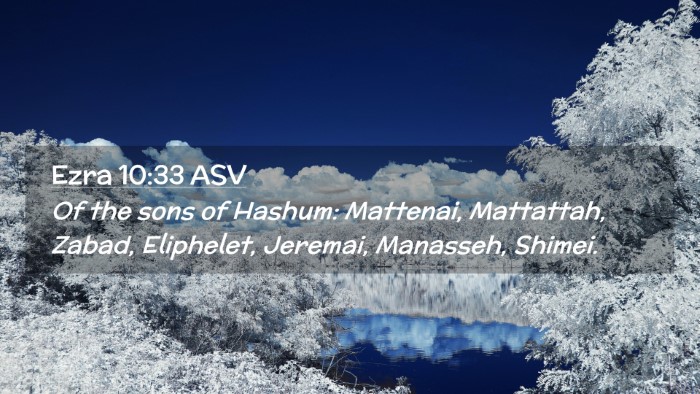 Picture 02 - Ezra 10:33 ASV Desktop Wallpaper - Of the sons of Hashum: Mattenai, Mattattah, - Desktop Bible Verse Wallpaper