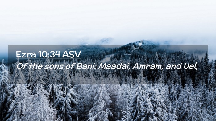 Picture 02 - Ezra 10:34 ASV Desktop Wallpaper - Of the sons of Bani: Maadai, Amram, and - Desktop Bible Verse Wallpaper