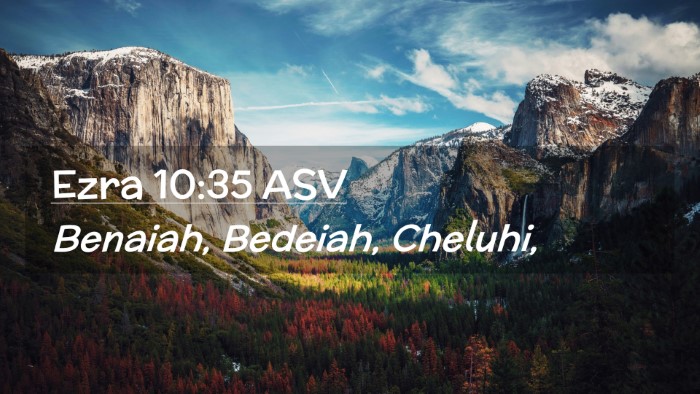 Picture 02 - Ezra 10:35 ASV Desktop Wallpaper - Benaiah, Bedeiah, - Desktop Bible Verse Wallpaper