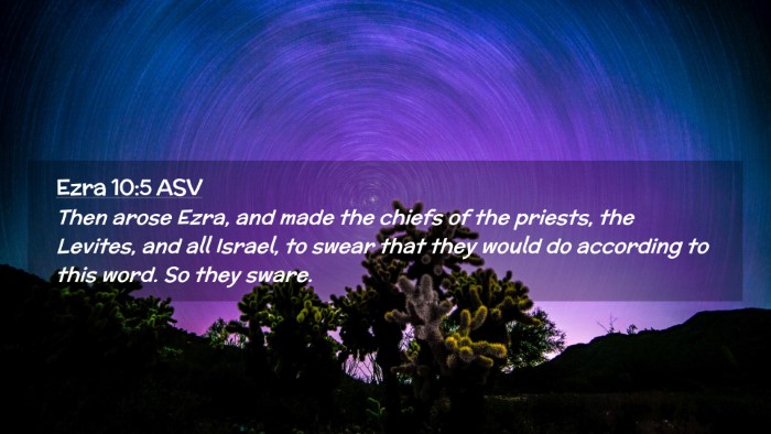 Picture 02 - Ezra 10:5 ASV Desktop Wallpaper - Then arose Ezra, and made the chiefs of the - Desktop Bible Verse Wallpaper