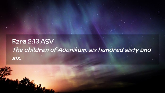 Picture 02 - Ezra 2:13 ASV Desktop Wallpaper - The children of Adonikam, six hundred sixty and - Desktop Bible Verse Wallpaper