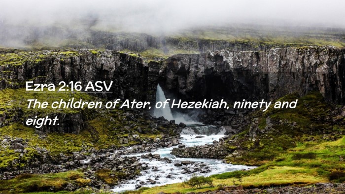 Picture 02 - Ezra 2:16 ASV Desktop Wallpaper - The children of Ater, of Hezekiah, ninety and - Desktop Bible Verse Wallpaper