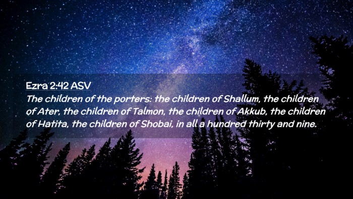 Picture 02 - Ezra 2:42 ASV Desktop Wallpaper - The children of the porters: the children of - Desktop Bible Verse Wallpaper