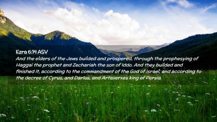 Picture 02 - Ezra 6:14 ASV Desktop Wallpaper - And the elders of the Jews builded and prospered, - Desktop Bible Verse Wallpaper