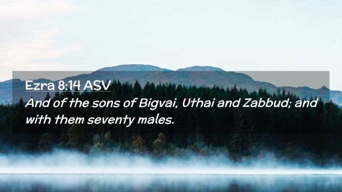 Picture 02 - Ezra 8:14 ASV Desktop Wallpaper - And of the sons of Bigvai, Uthai and Zabbud; and - Desktop Bible Verse Wallpaper