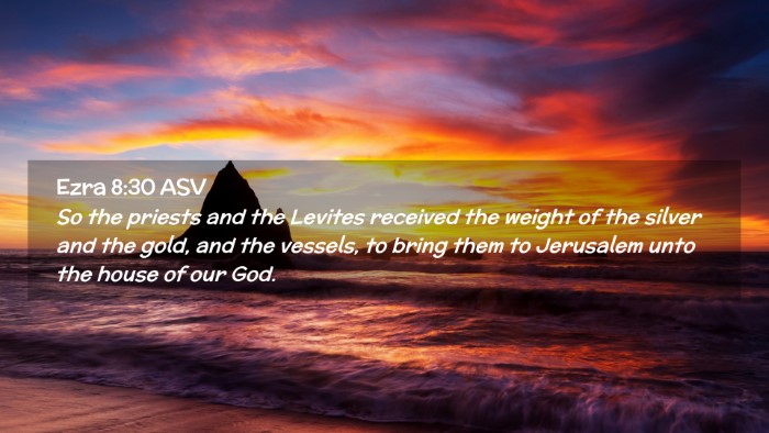 Picture 02 - Ezra 8:30 ASV Desktop Wallpaper - So the priests and the Levites received the - Desktop Bible Verse Wallpaper