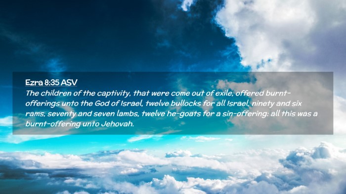 Picture 02 - Ezra 8:35 ASV Desktop Wallpaper - The children of the captivity, that were come out - Desktop Bible Verse Wallpaper