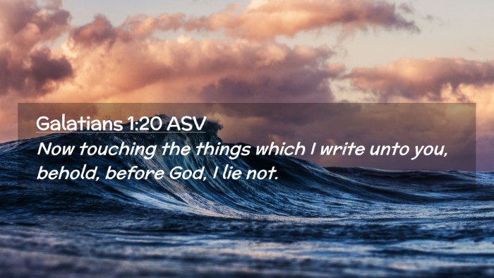 Picture 02 - Galatians 1:20 ASV Desktop Wallpaper - Now touching the things which I write unto you, - Desktop Bible Verse Wallpaper