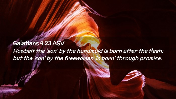 Picture 02 - Galatians 4:23 ASV Desktop Wallpaper - Howbeit the `son' by the handmaid is born after - Desktop Bible Verse Wallpaper