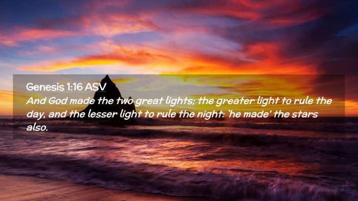 Picture 02 - Genesis 1:16 ASV Desktop Wallpaper - And God made the two great lights; the greater - Desktop Bible Verse Wallpaper