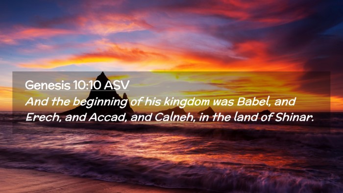 Picture 02 - Genesis 10:10 ASV Desktop Wallpaper - And the beginning of his kingdom was Babel, and - Desktop Bible Verse Wallpaper