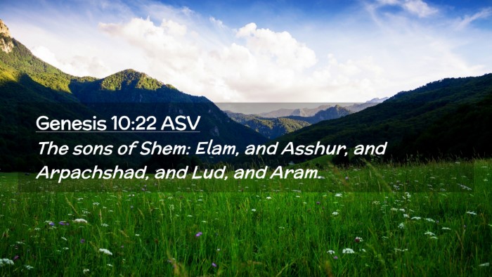 Picture 02 - Genesis 10:22 ASV Desktop Wallpaper - The sons of Shem: Elam, and Asshur, and - Desktop Bible Verse Wallpaper