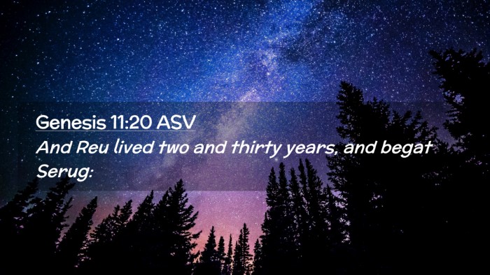 Picture 02 - Genesis 11:20 ASV Desktop Wallpaper - And Reu lived two and thirty years, and begat - Desktop Bible Verse Wallpaper
