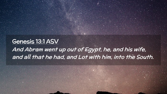 Picture 02 - Genesis 13:1 ASV Desktop Wallpaper - And Abram went up out of Egypt, he, and his wife, - Desktop Bible Verse Wallpaper