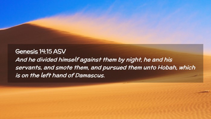 Picture 02 - Genesis 14:15 ASV Desktop Wallpaper - And he divided himself against them by night, he - Desktop Bible Verse Wallpaper