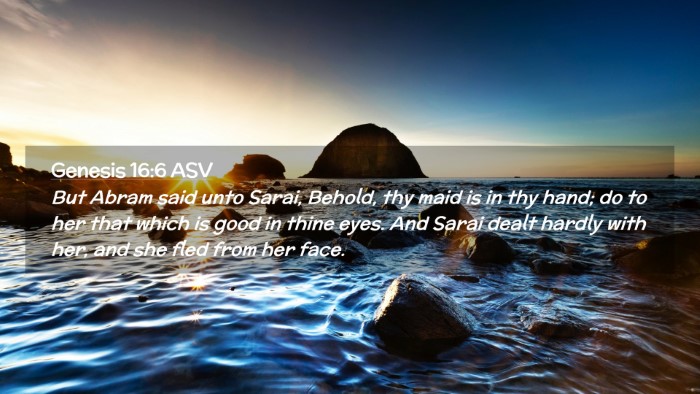Picture 02 - Genesis 16:6 ASV Desktop Wallpaper - But Abram said unto Sarai, Behold, thy maid is in - Desktop Bible Verse Wallpaper