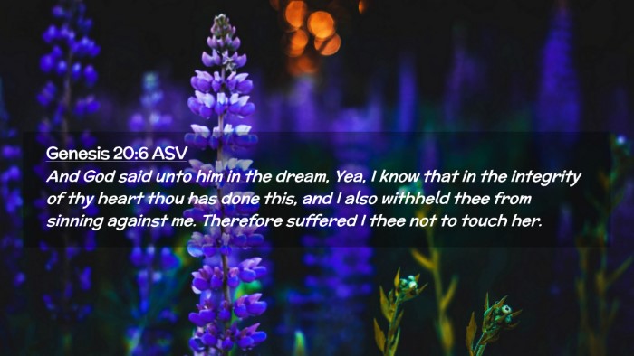 Picture 02 - Genesis 20:6 ASV Desktop Wallpaper - And God said unto him in the dream, Yea, I know - Desktop Bible Verse Wallpaper