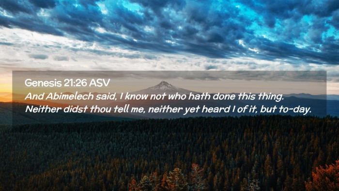 Picture 02 - Genesis 21:26 ASV Desktop Wallpaper - And Abimelech said, I know not who hath done this - Desktop Bible Verse Wallpaper