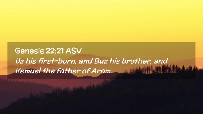 Picture 02 - Genesis 22:21 ASV Desktop Wallpaper - Uz his first-born, and Buz his brother, and - Desktop Bible Verse Wallpaper