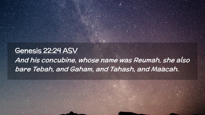 Picture 02 - Genesis 22:24 ASV Desktop Wallpaper - And his concubine, whose name was Reumah, she - Desktop Bible Verse Wallpaper
